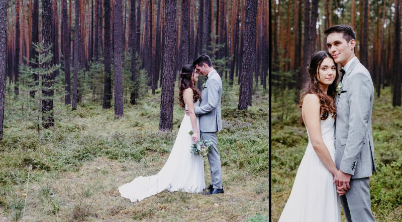 Der Hochzeitsfotograf macht die Brautbilder im Boho Stil